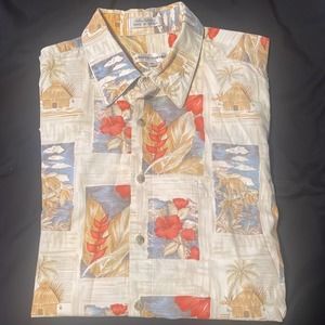 Pierre Cardin XL Men’s Hawaiian Button Down Short Sleeve Shirt